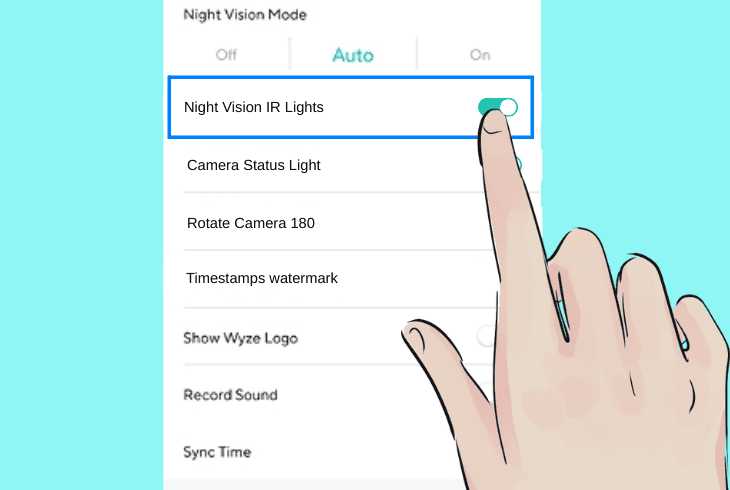 enable wyze cam v3 ir lights
