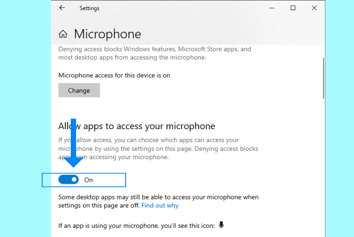 adjust the microphone privacy settings