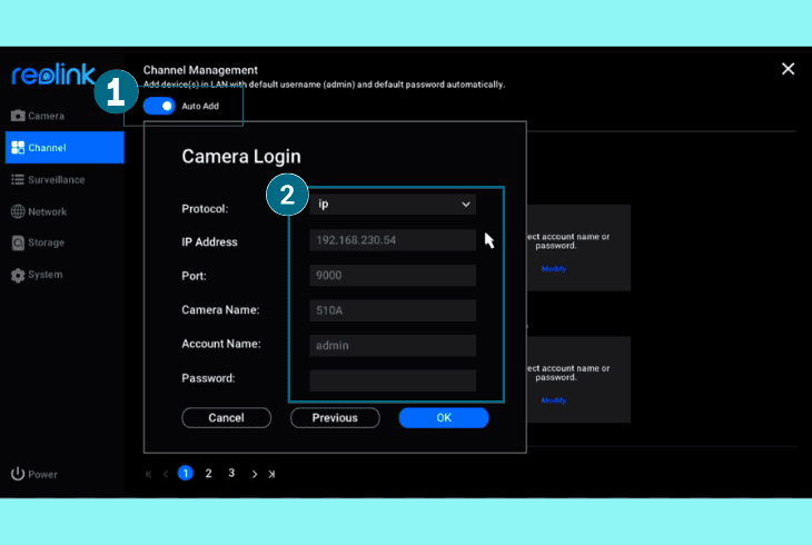 connect doorbell over the nvr gui