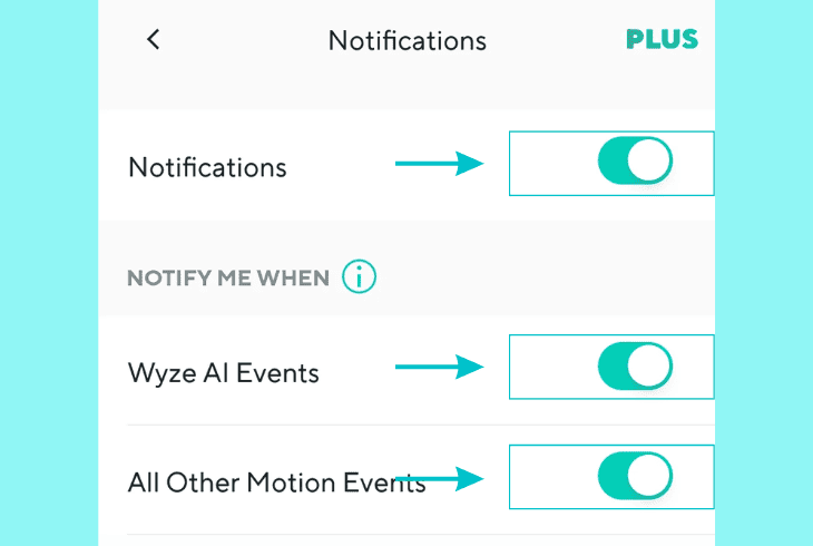 activate the wyze app push notifications
