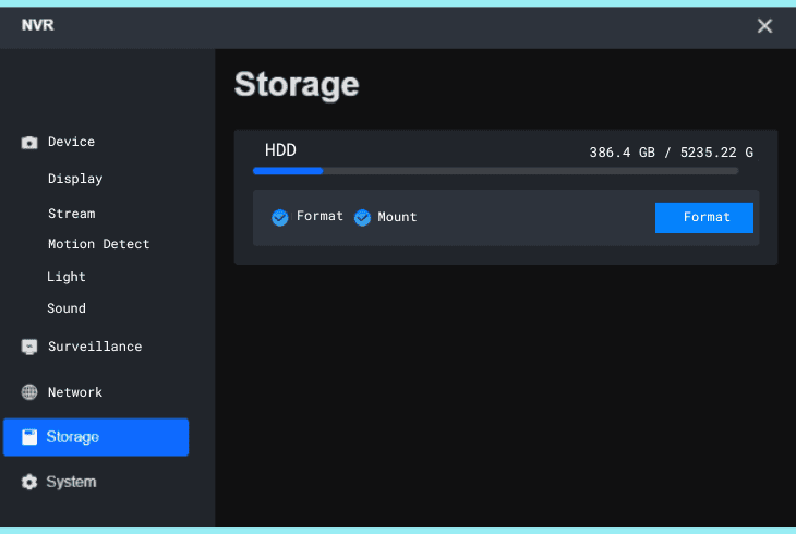 check & format the reolink nvr hdd