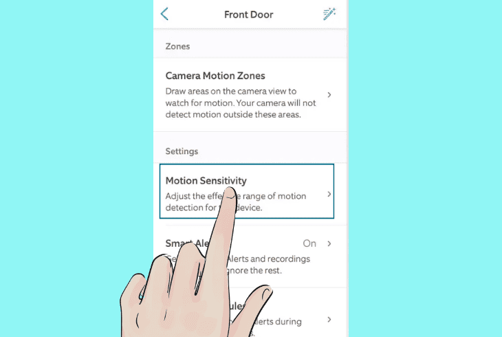 adjust the ring motion detection settings