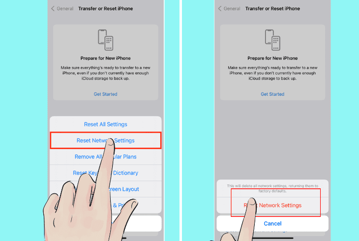 how to reset network settings on ios