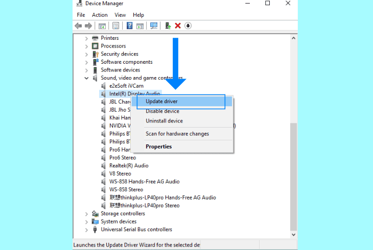 reinstall the system audio drivers
