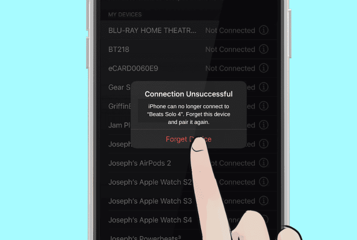 unpair devices from the beats solo 4: