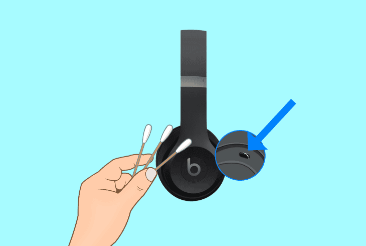 clean the charging port of the beats studio