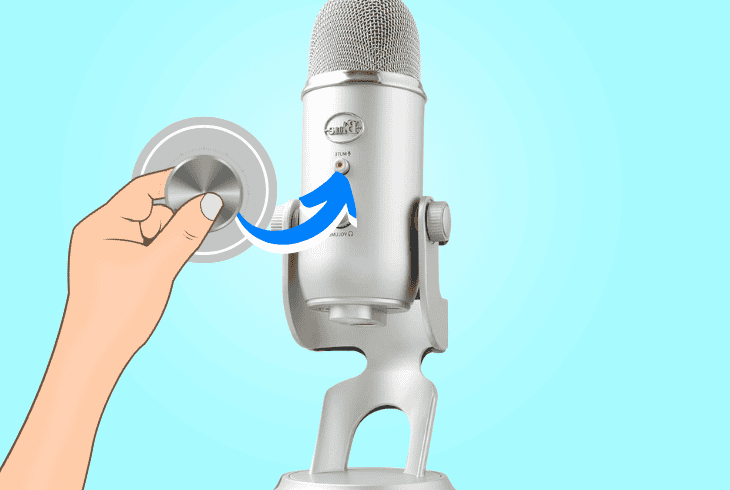 reduce the blue yeti gain levels