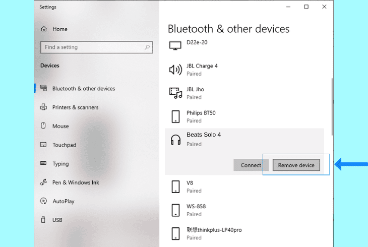 re-add the beats solo 4 bluetooth profile