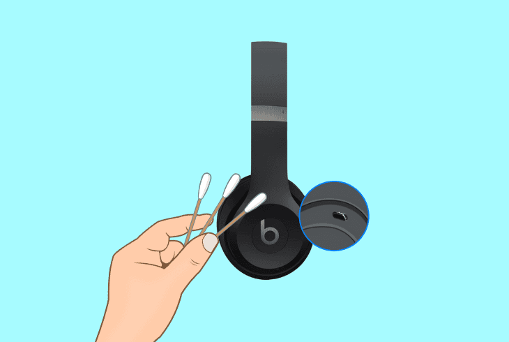 check for obstructions of the charging port