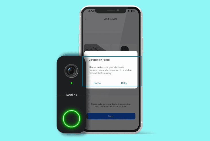 reolink doorbell connection failed