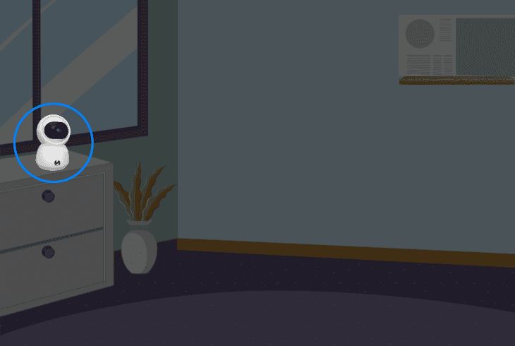 test the camera in a different room