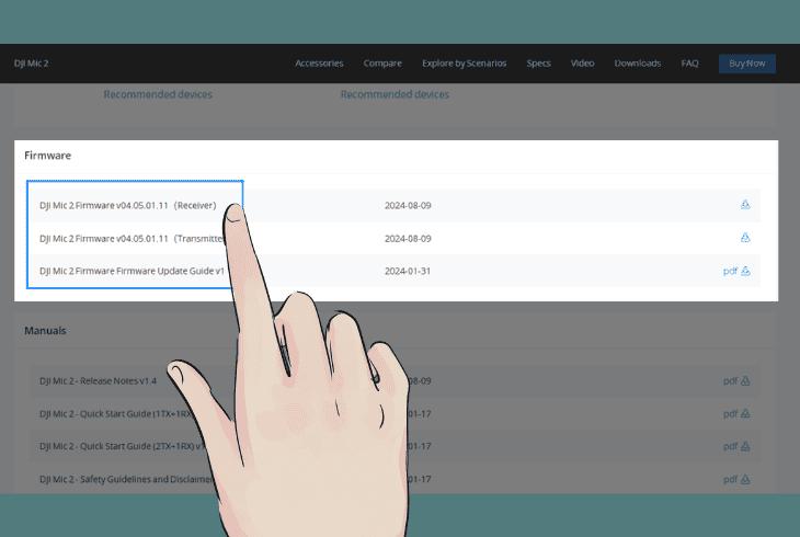 recover the dji mic 2 firmware version