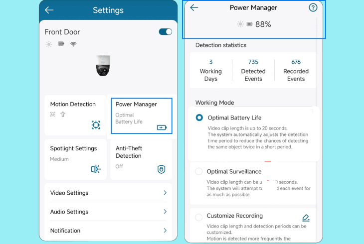 check the eufy s340 solar panel mode
