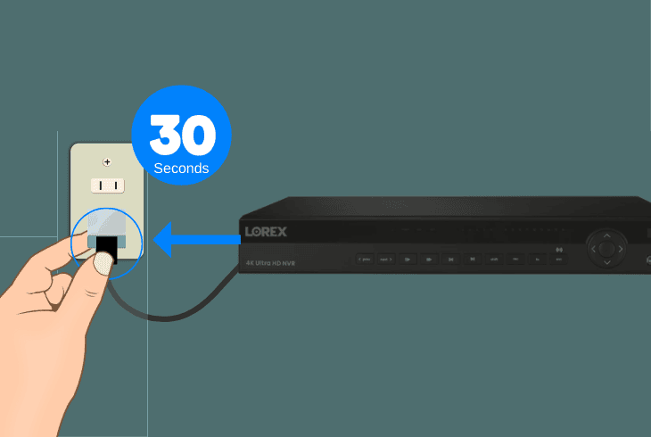 reset the power supply of the lorex nvr