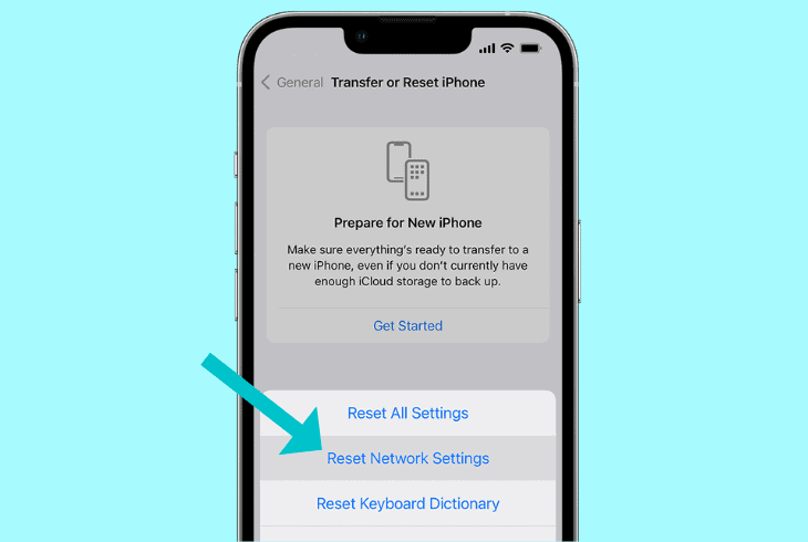 reset your phone’s network settings