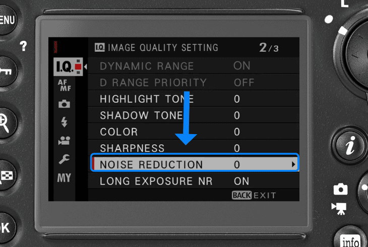 in-camera noise reduction: