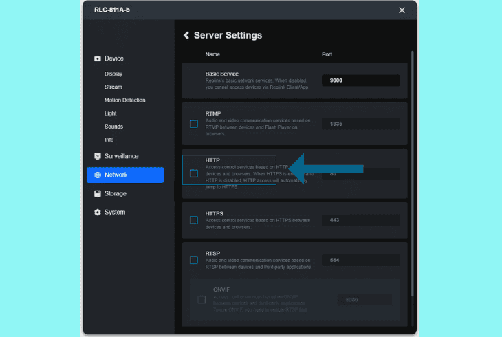 change the nvr streaming format (poe doorbell)