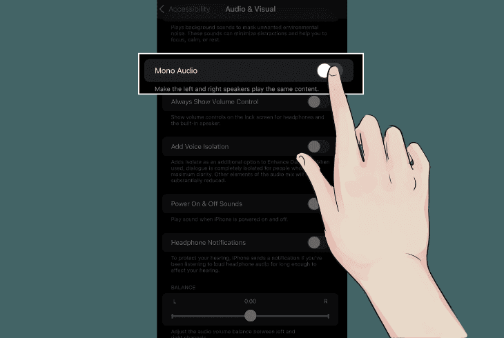 enable your phone’s mono audio
