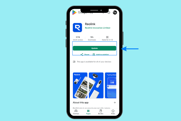 revert the os of reolink application