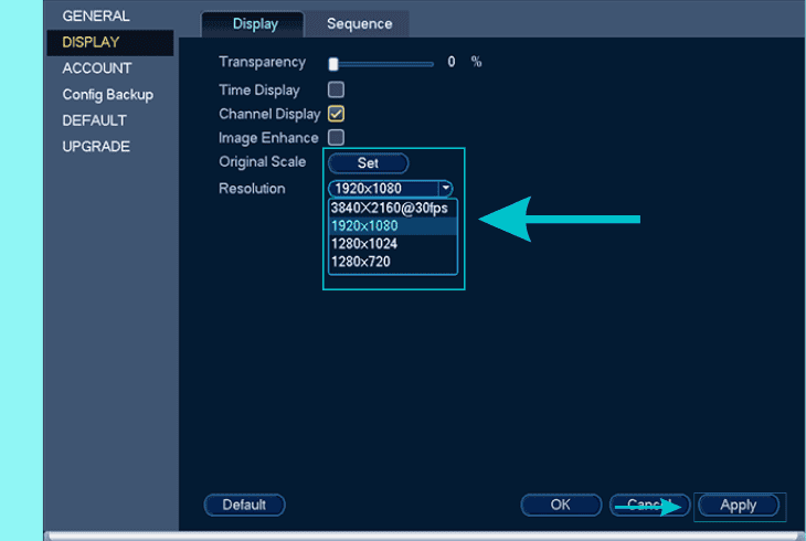 display resolution: