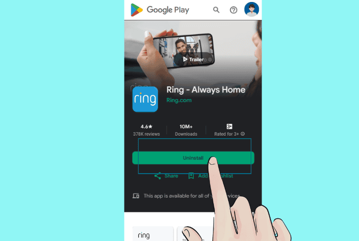 reinstall your ring application