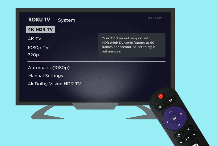 lower the roku ultra resolution