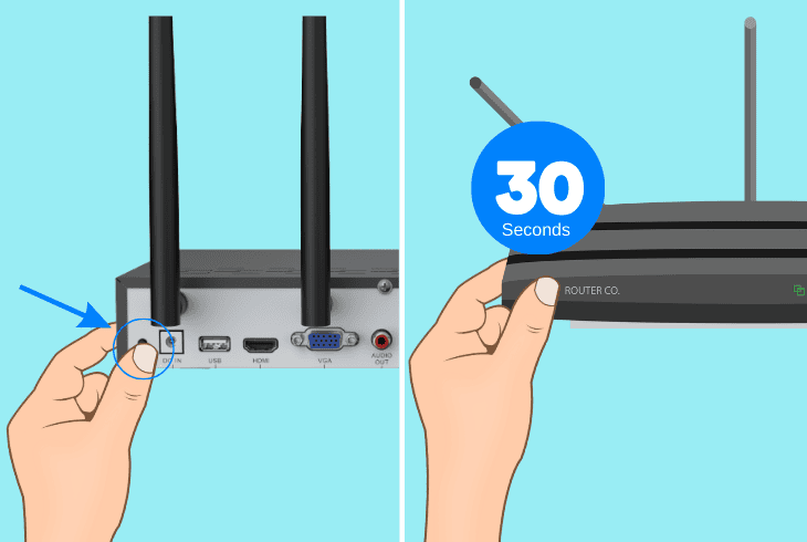 power cycle the reolink nvr & router