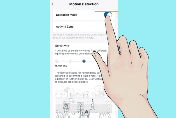 temporarily disable the s330 motion detection