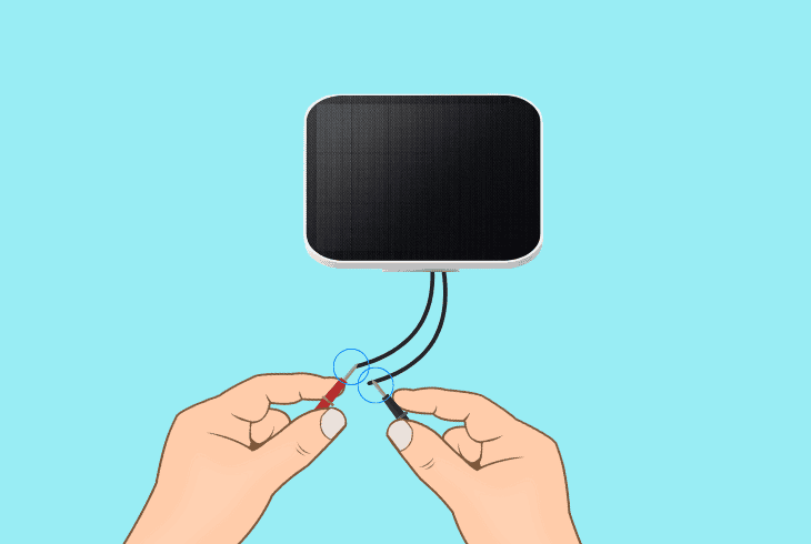 test the voltage of the solar panel