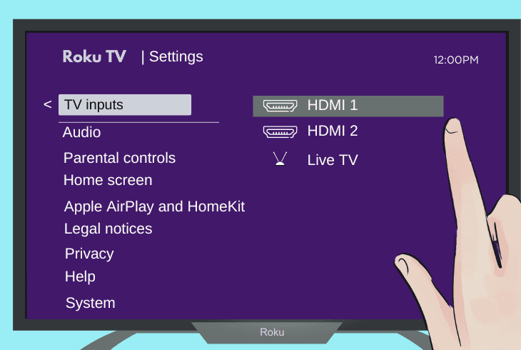 change the tv input source