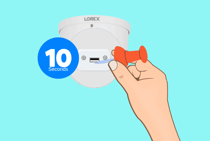 factory reset a wired lorex camera: