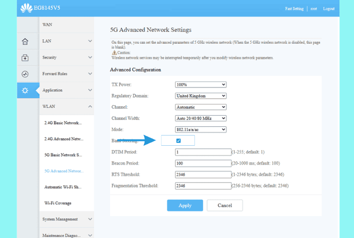separate the wifi network bands