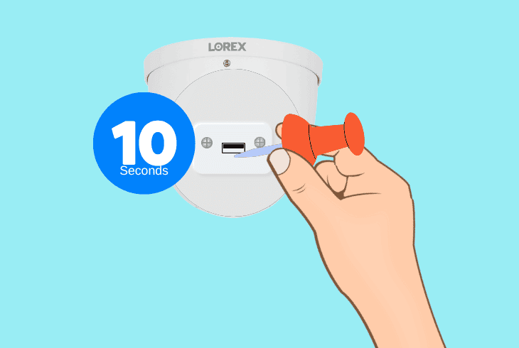 factory reset a wired lorex camera