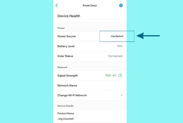check if the ring app detects the wiring