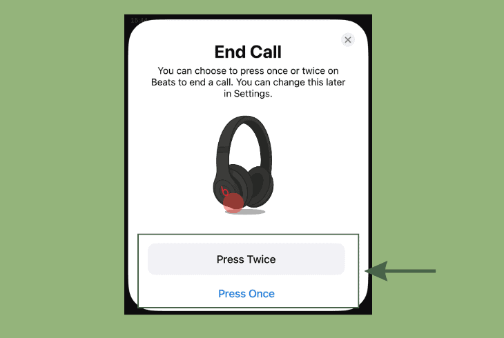 change the beats end-call settings: