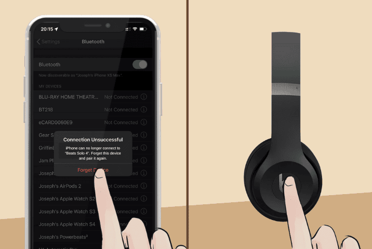 forget & re-add the beats studio headset