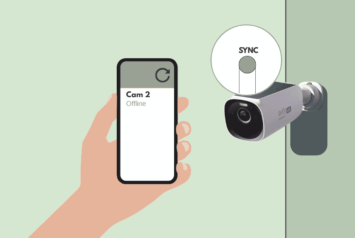 resynchronize the camera and homebase