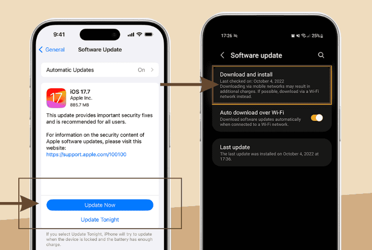 update the os of your connected devices