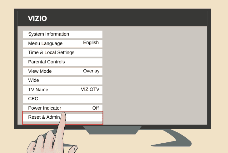 reset vizio tv to factory default