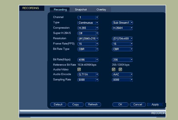 best settings for lorex 4k camera