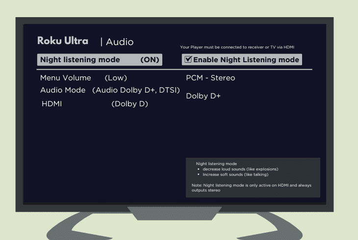 disable the night listening mode
