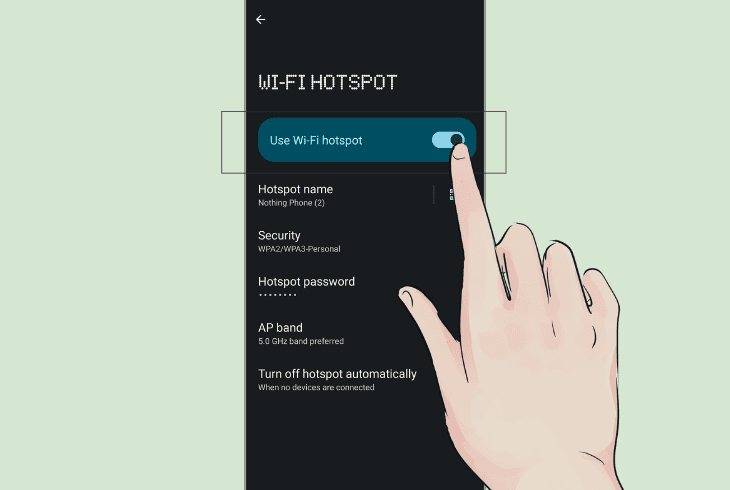 set up phone’s personal hotspot: