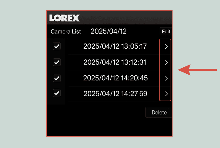 delete specific recordings: