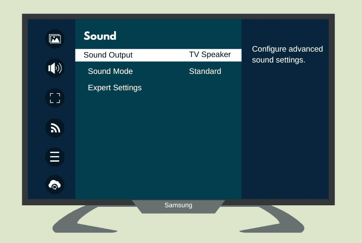 test via your tv's default speakers