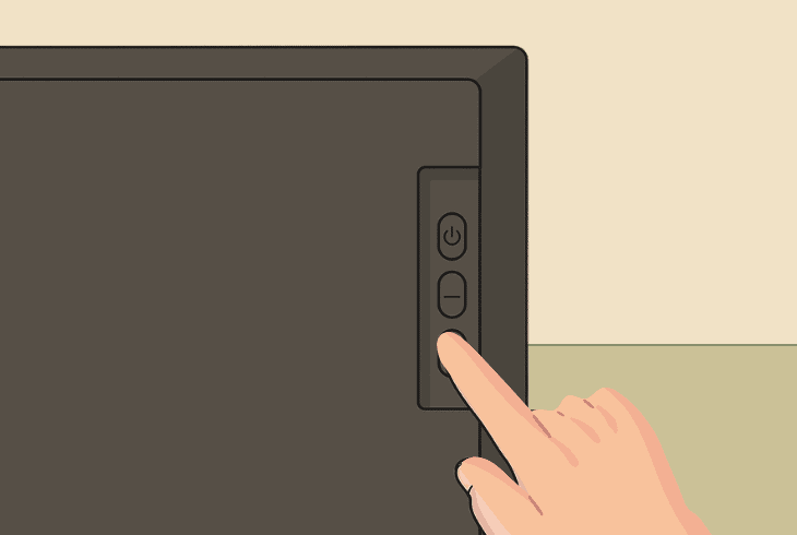 vizio tv with 3 x buttons: