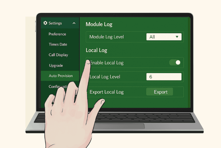 export the yealink logs (advanced)