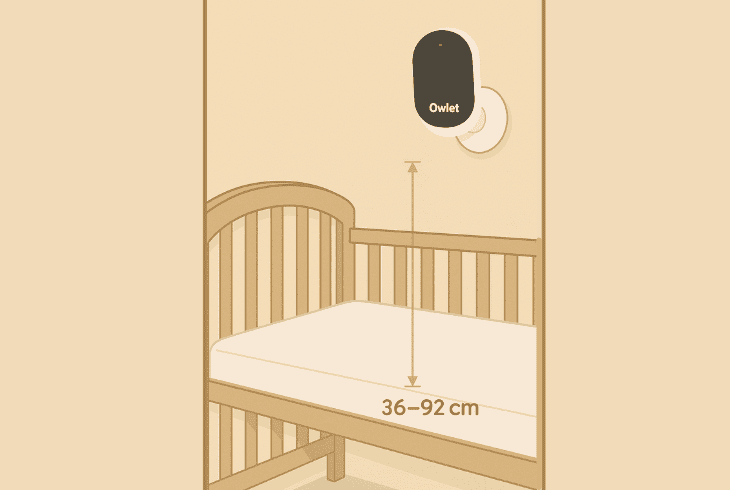distance from the baby’s crib: