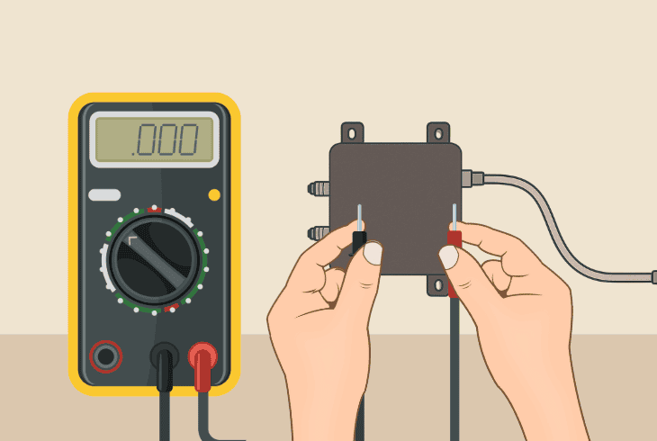 test the voltage on the coax line