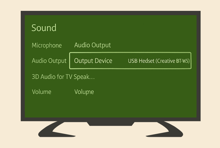 choose the correct audio output