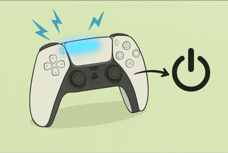 ps5 controller flashing blue then turns off
